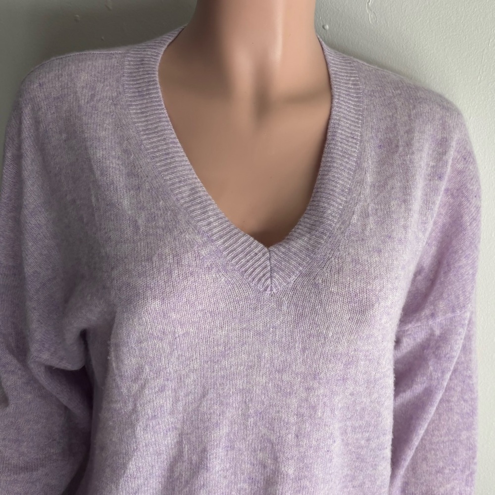 BANANA REPUBLIC Women's V-Neck Sweater - Light Pink 100% CASHMERE - Picture 6 of 13